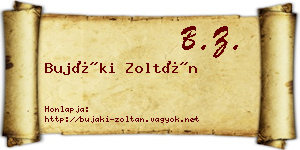 Bujáki Zoltán névjegykártya